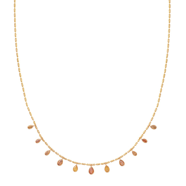 Fancy Color 11 Pear Drop Diamond Necklace
