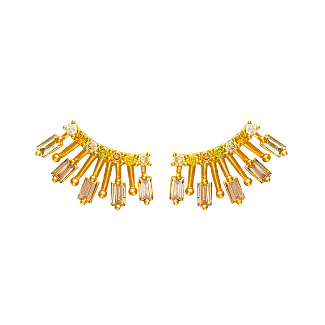 Fancy Color Diamond Petite Aurora Burst Stud Earrings