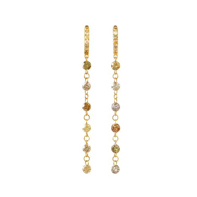 Fancy Color Diamond Petite Drill Linear Earrings