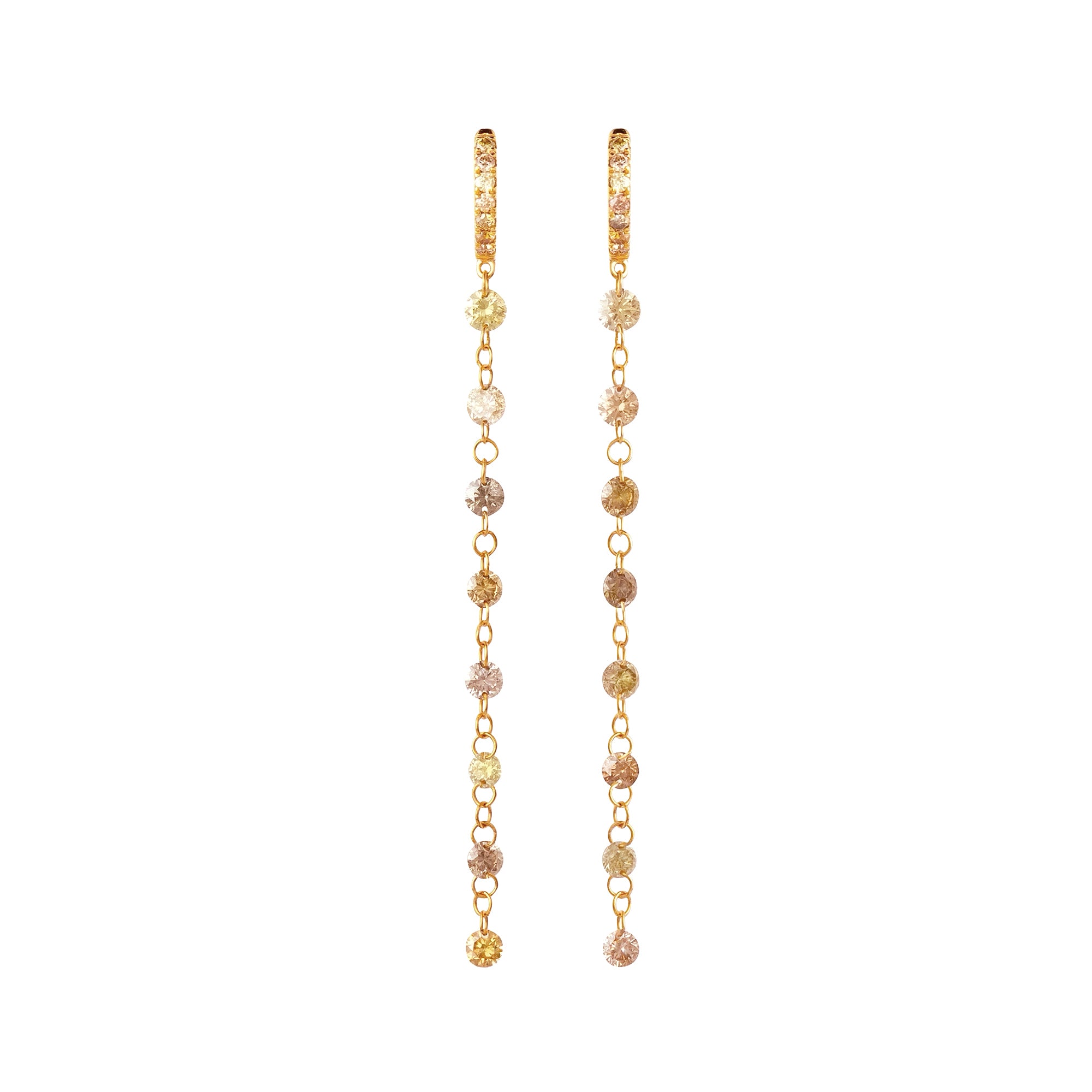 Fancy Color Diamond Large Drill Linear Earrings