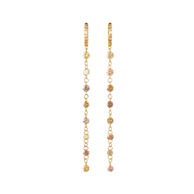 Fancy Color Diamond Large Drill Linear Earrings