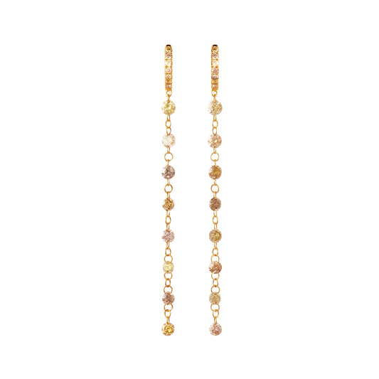 Fancy Color Diamond Large Drill Linear Earrings - Main Img