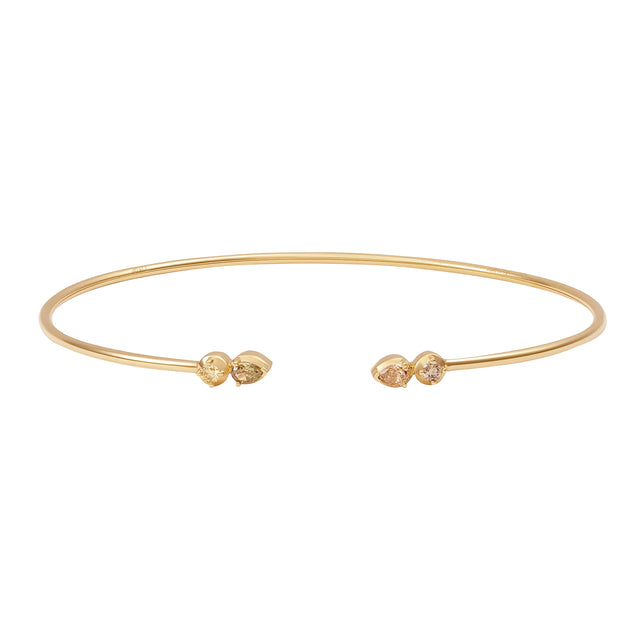 Petite Fancy Color Pear and Round Diamond Bangle