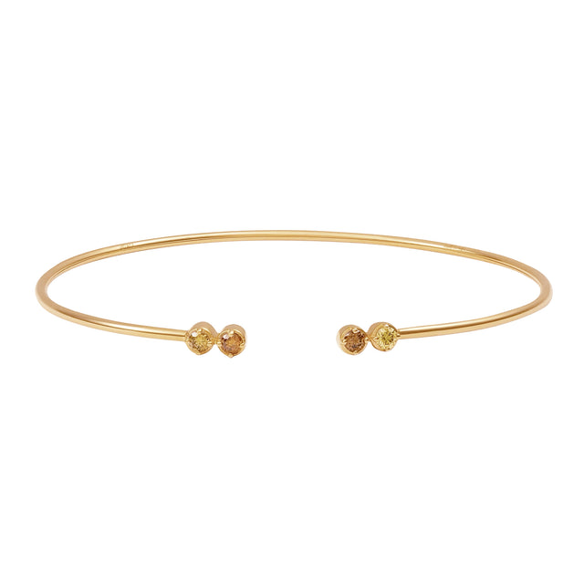Petite Fancy Color Pear and Round Diamond Bangle