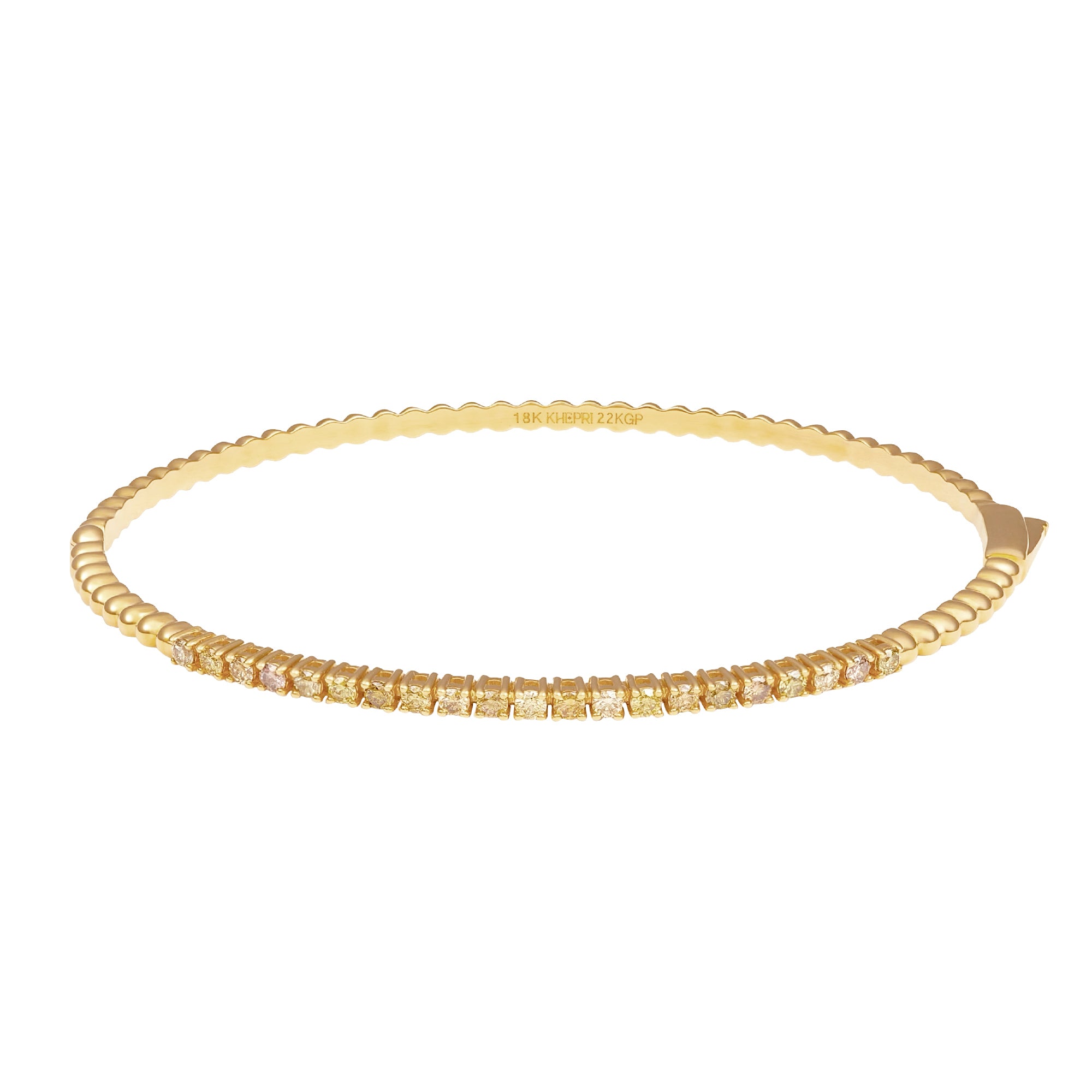 Fancy Color Diamond Pave Beaded Bangle