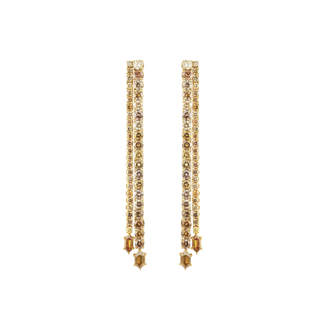 Fancy Color Diamond Double Linear Earrings