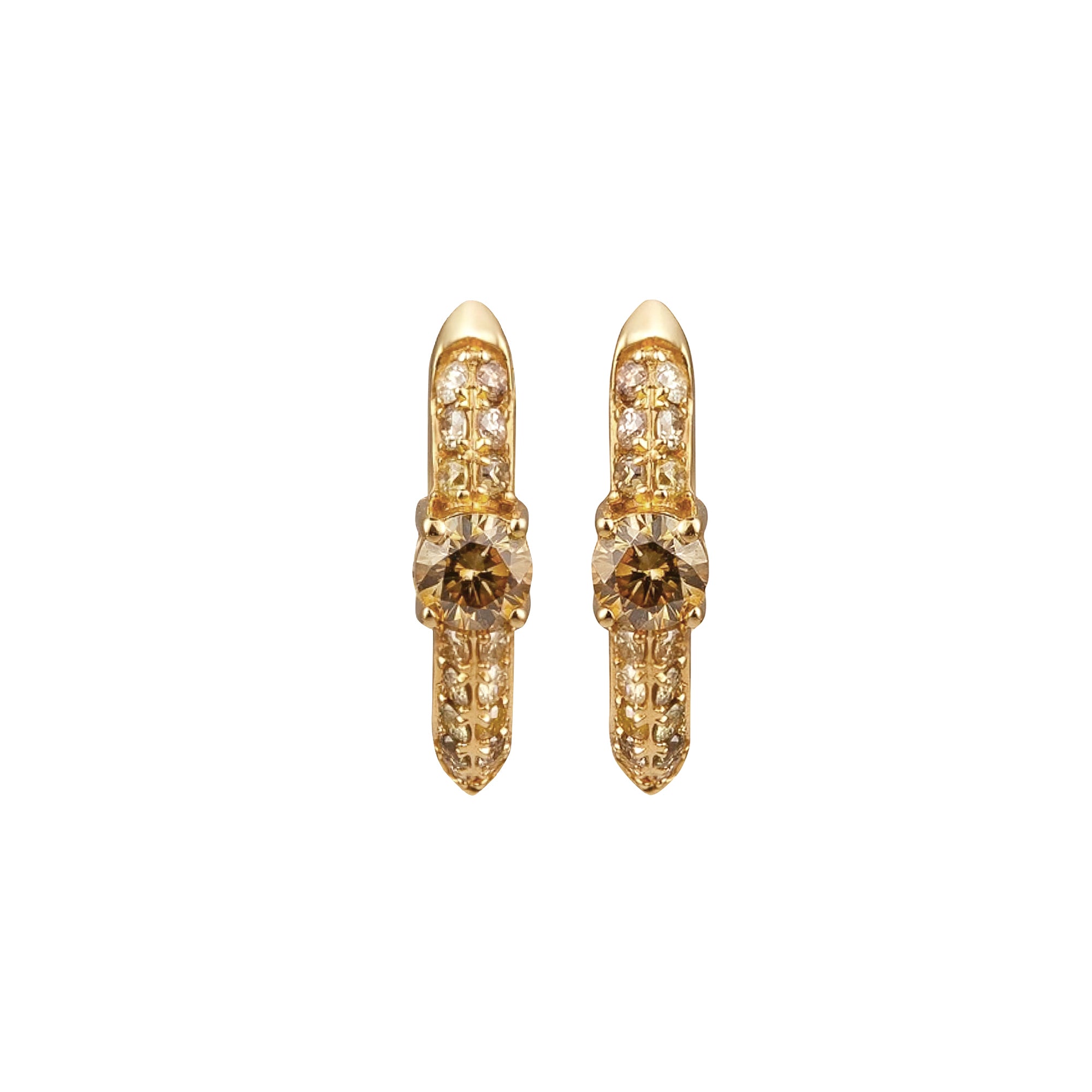Fancy Color Diamond Petite Round Pave Huggies