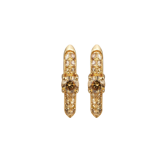 Fancy Color Diamond Petite Round Pave Huggies