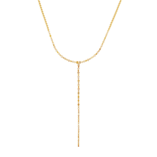 Fancy Color Bezel Lariat Diamond Necklace