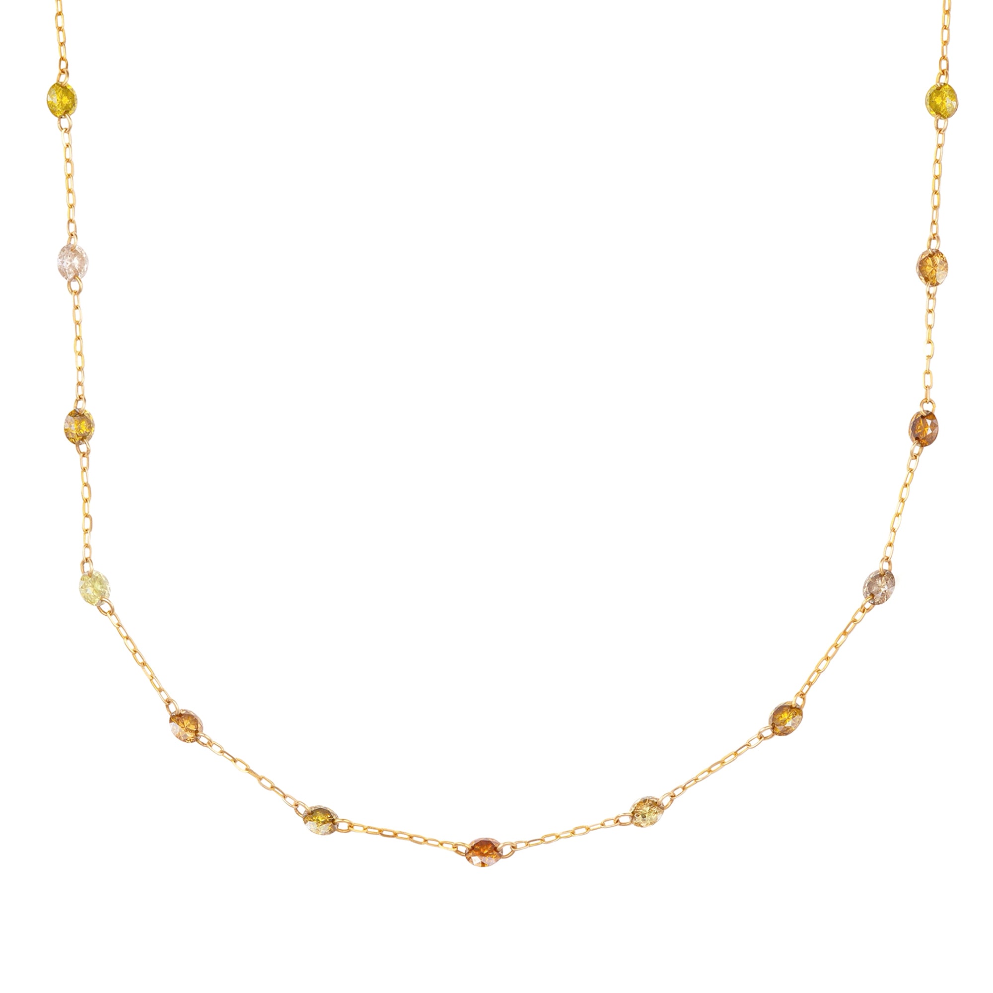 Fancy Color Diamond Drill Necklace