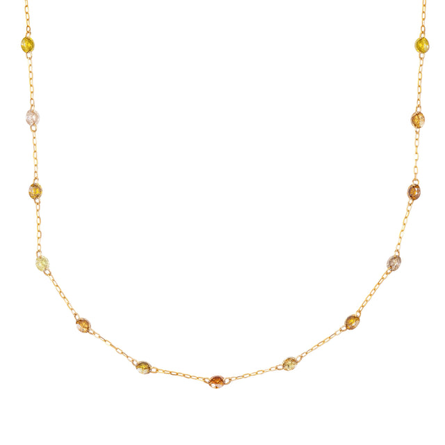 Fancy Color Diamond Drill Necklace