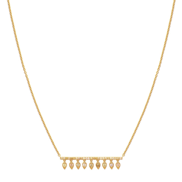 Fancy Color Diamond Reverse Drop Bar Necklace
