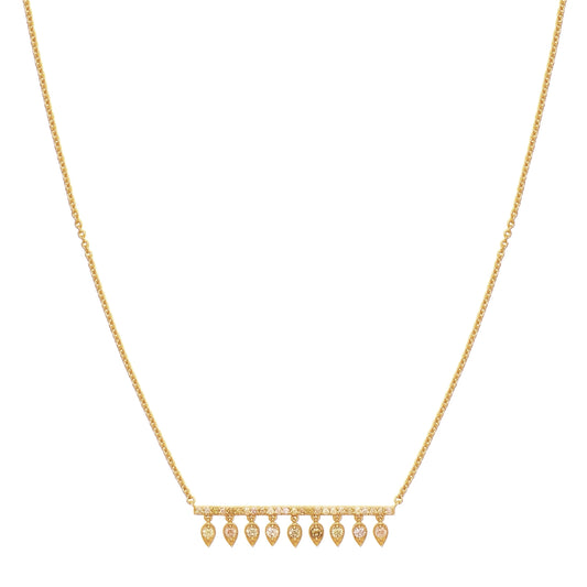 Fancy Color Diamond Reverse Drop Bar Necklace - Main Img