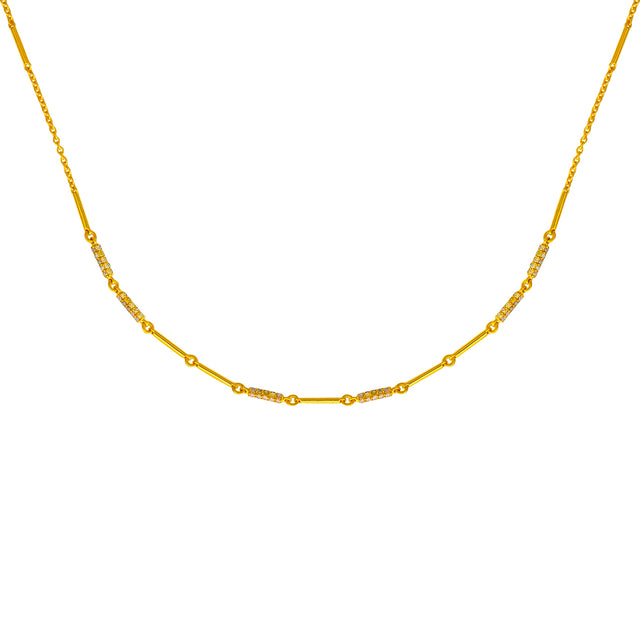 Khepri - Pave Fancy Color Diamond Bar and Link Necklace