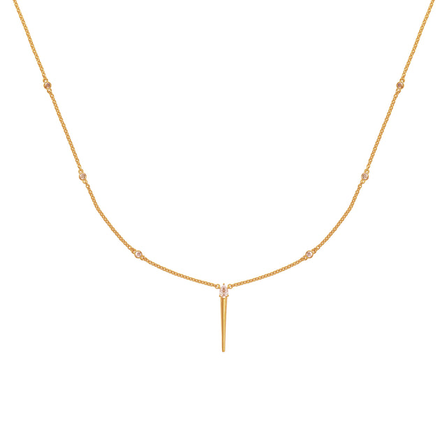 Fancy Color Pear Diamond Necklace with Spike Pendant