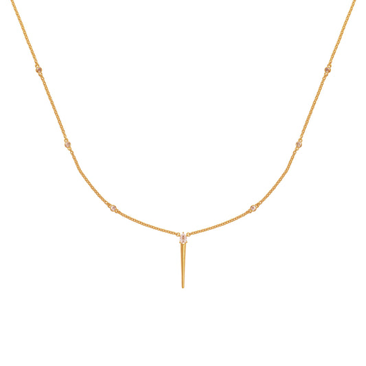 Fancy Color Pear Diamond Necklace with Spike Pendant - Main Img