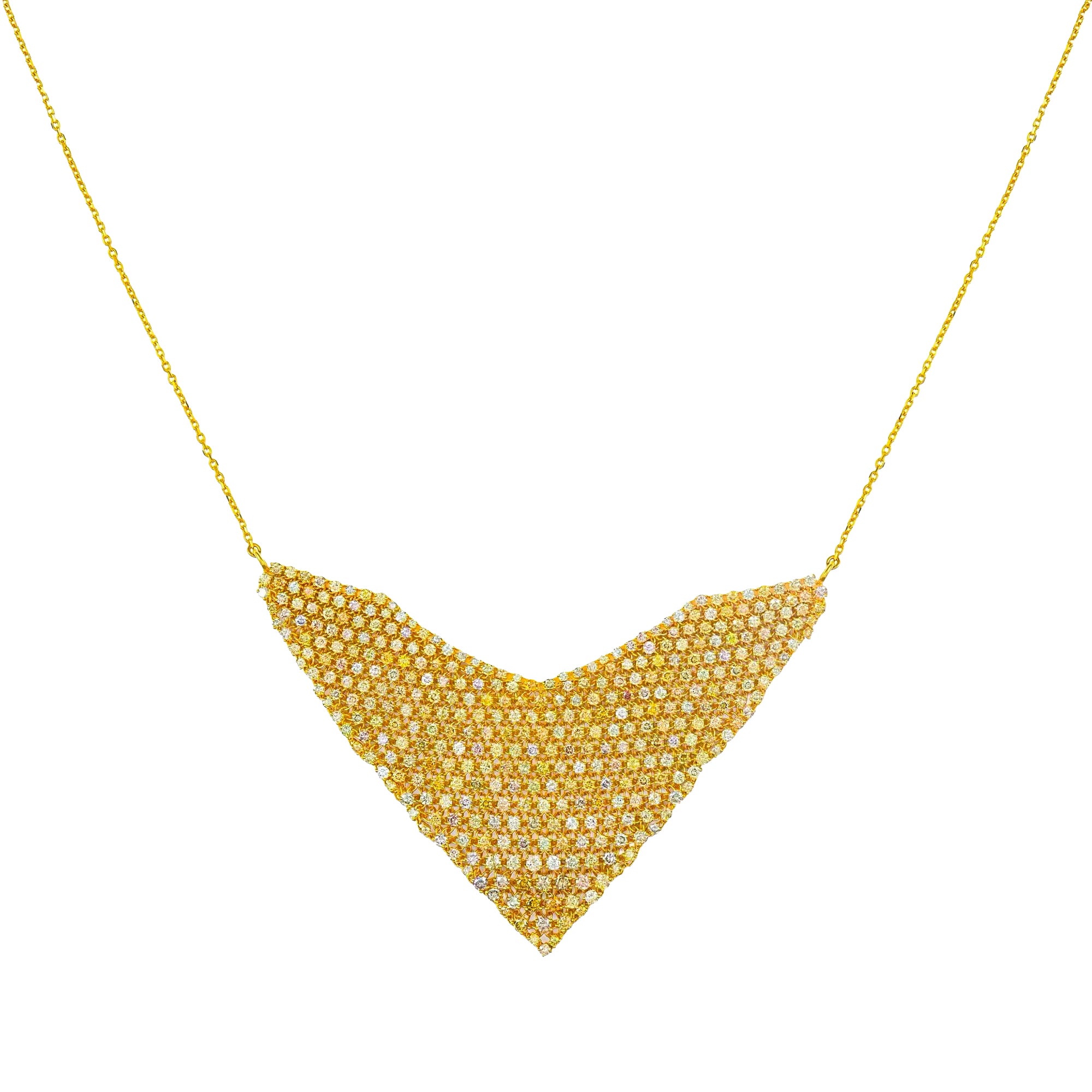 Khepri - Fancy Color Diamond Mesh Stingray Necklace