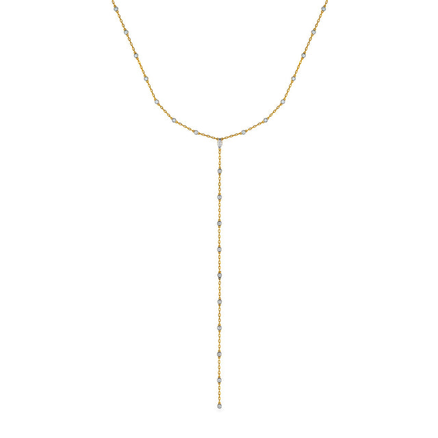 Adjustable Diamond Dancing Lariat Necklace