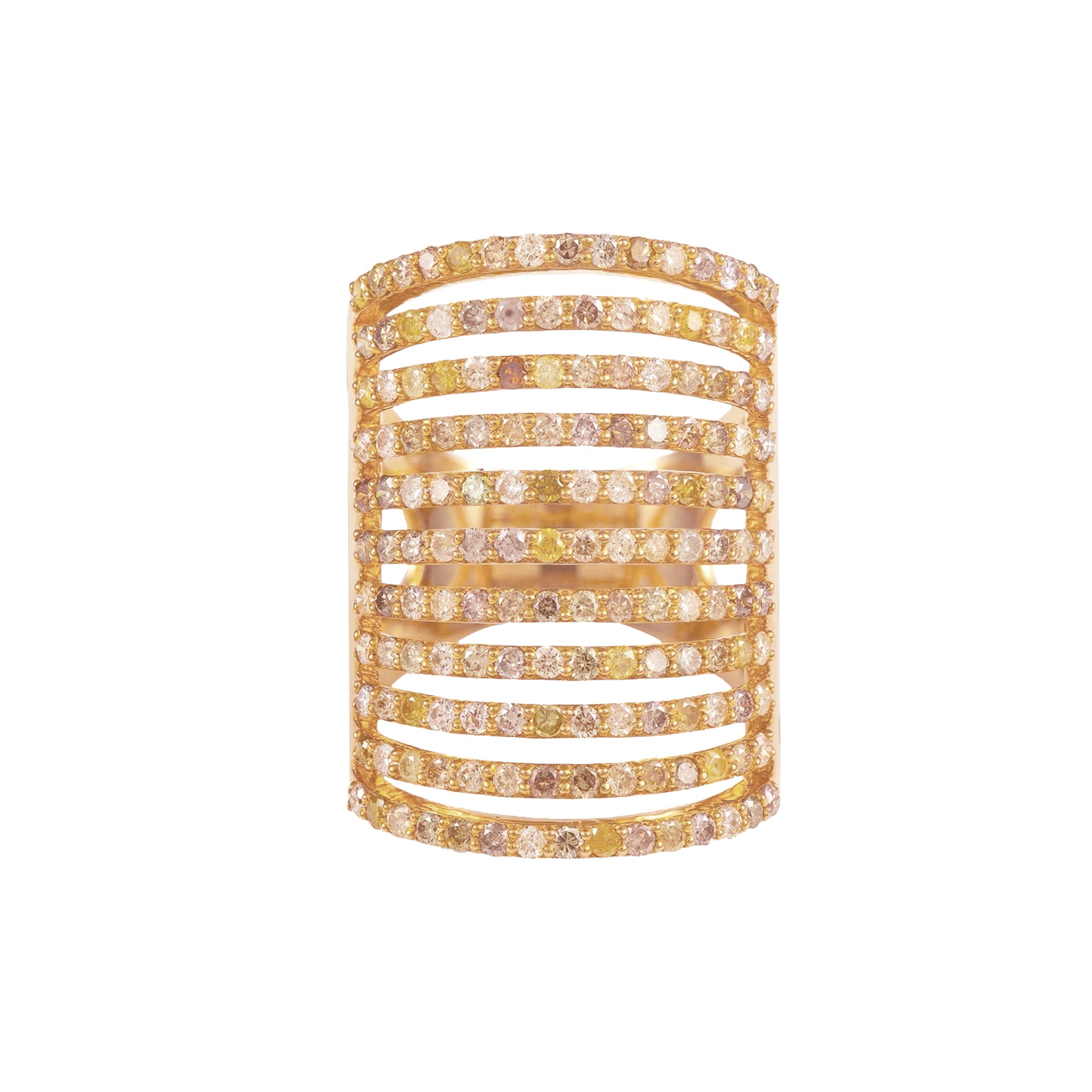 Fancy Color Diamond Cage Ring