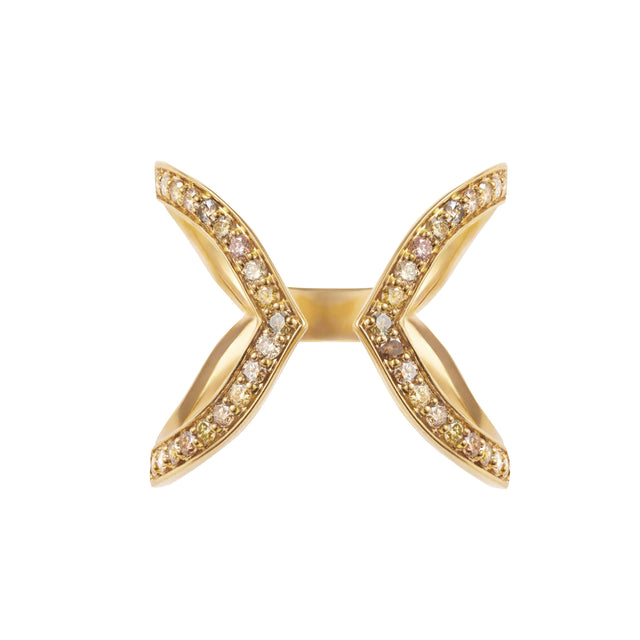 Fancy Color Diamond Gap Harness Ring