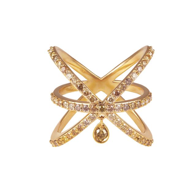 Fancy Color Diamond Orbit Drop Ring