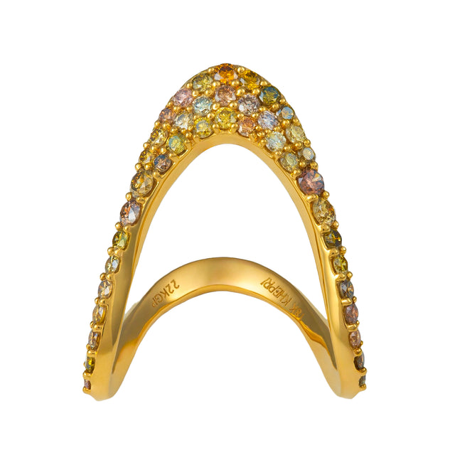 Fancy Color Pave Diamond Vanki Ring