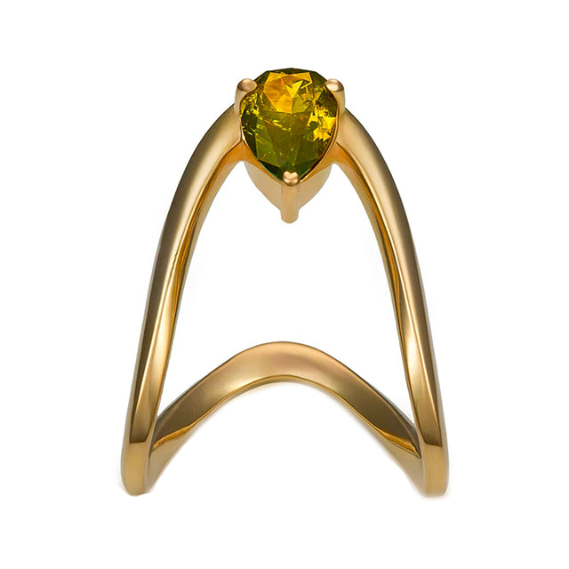 Petite Fancy Color Pear Diamond Vanki Ring