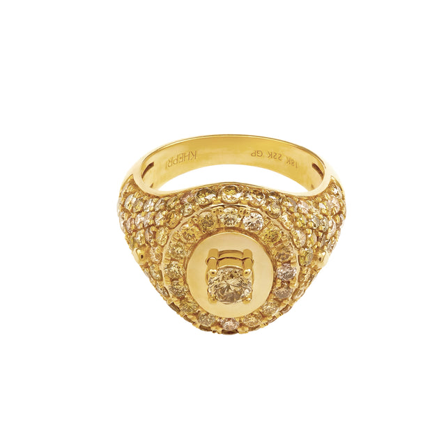Fancy Color Diamond Pinky Signet Ring