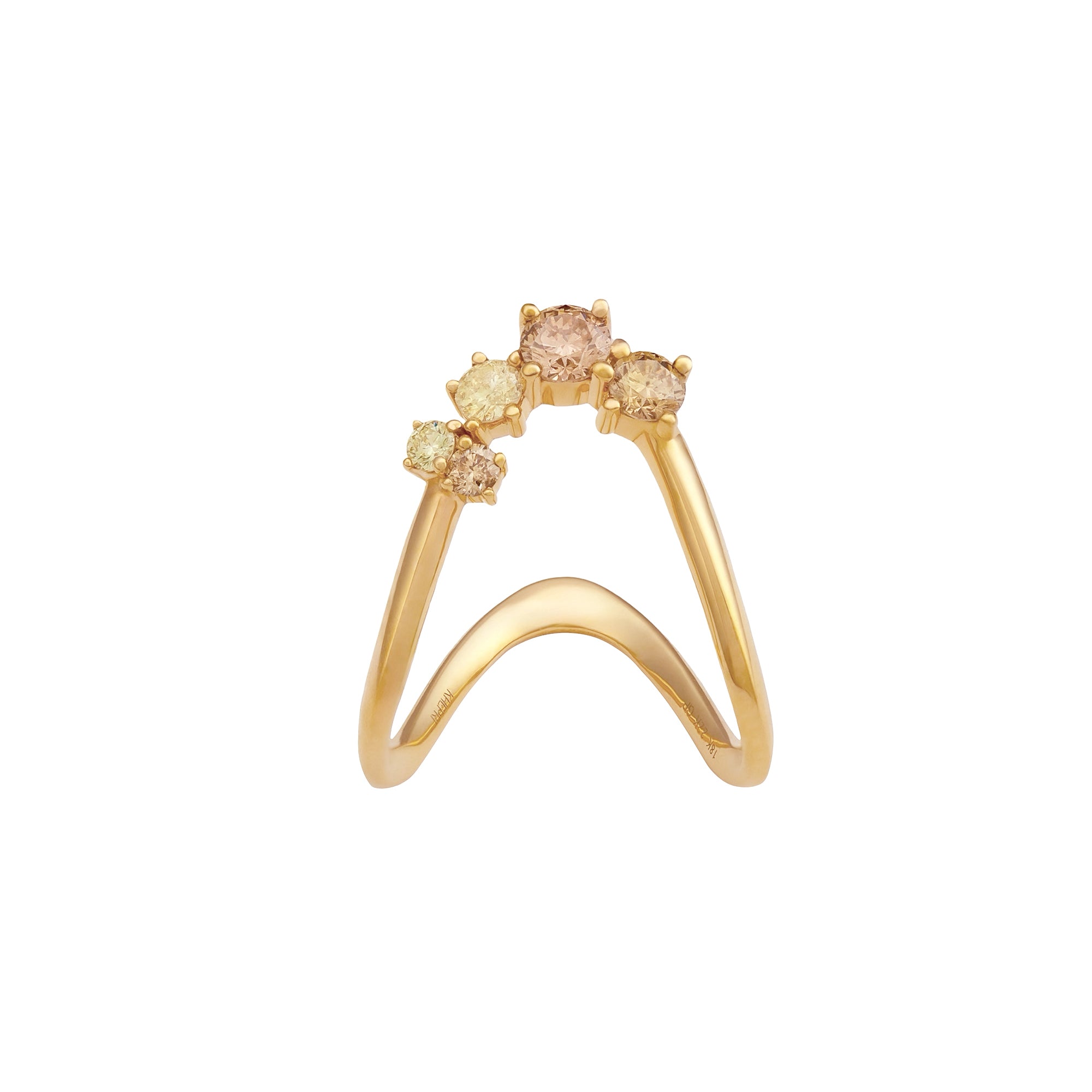 Petite Multi Stone Fancy Color Diamond Vanki Ring