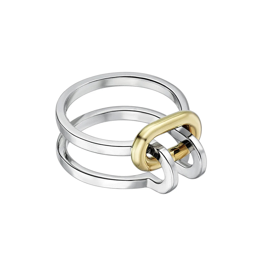 Kloto Duo Bolt Ring - Silver & Gold - Broken English Jewelry