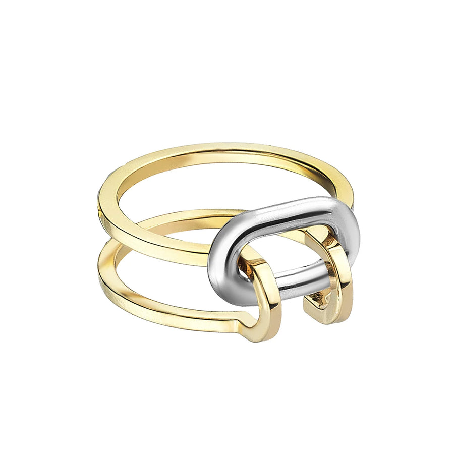 Kloto Duo Bolt Ring - Gold & Silver - Broken English Jewelry