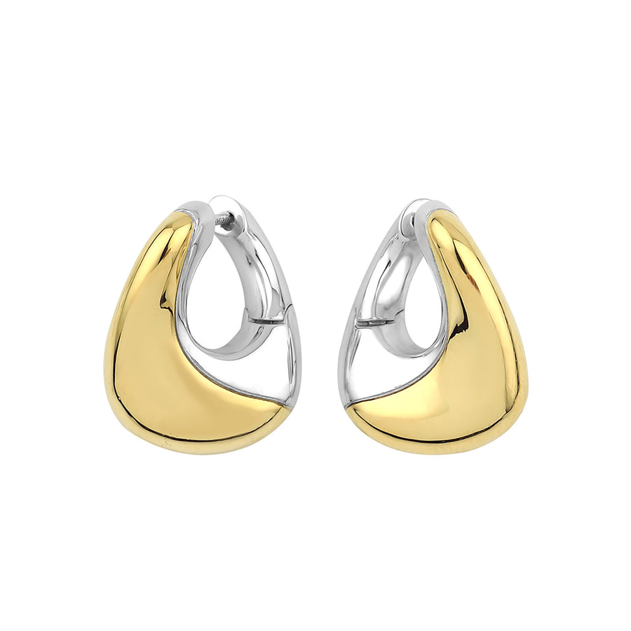 Kloto Two Tone Ray Earrings - Earrings - Broken English Jewelry front view