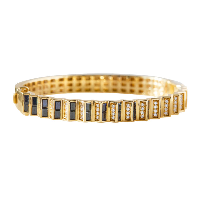Black Sapphire and Diamond Agamo 1.0 Bangle
