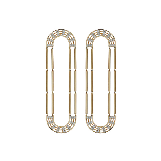 Diamond Oval Drop Earrings