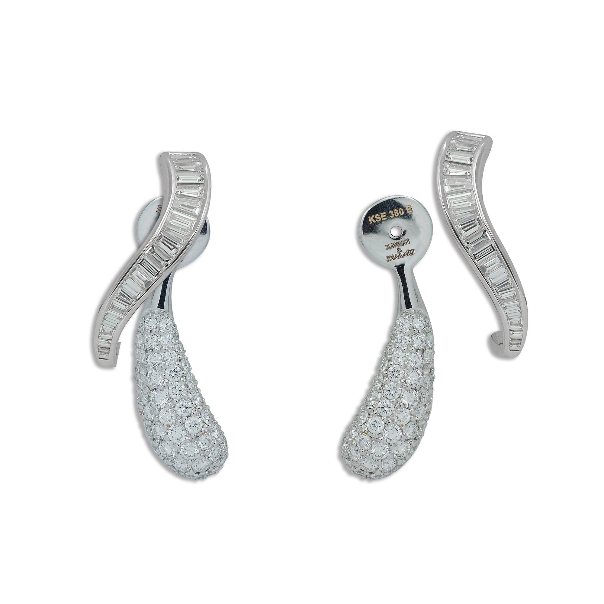 Diamond Swirl Drop Earrings