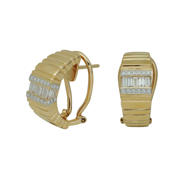 Diamond Twist Cigar Earrings