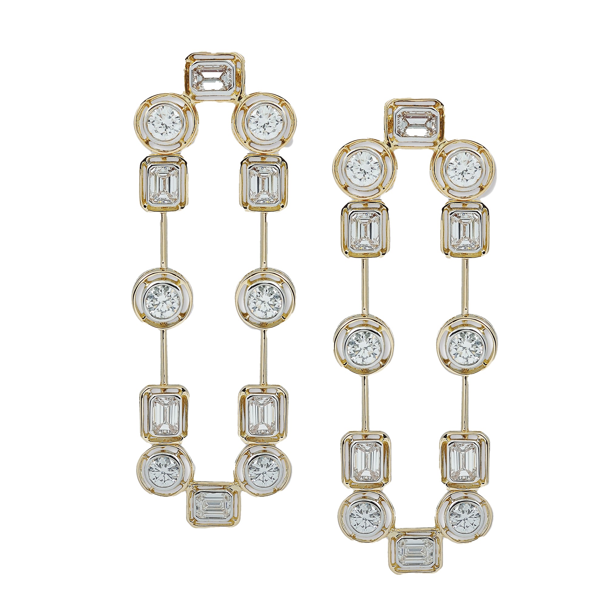 Diamond Mingle Hanging Arch Earrings