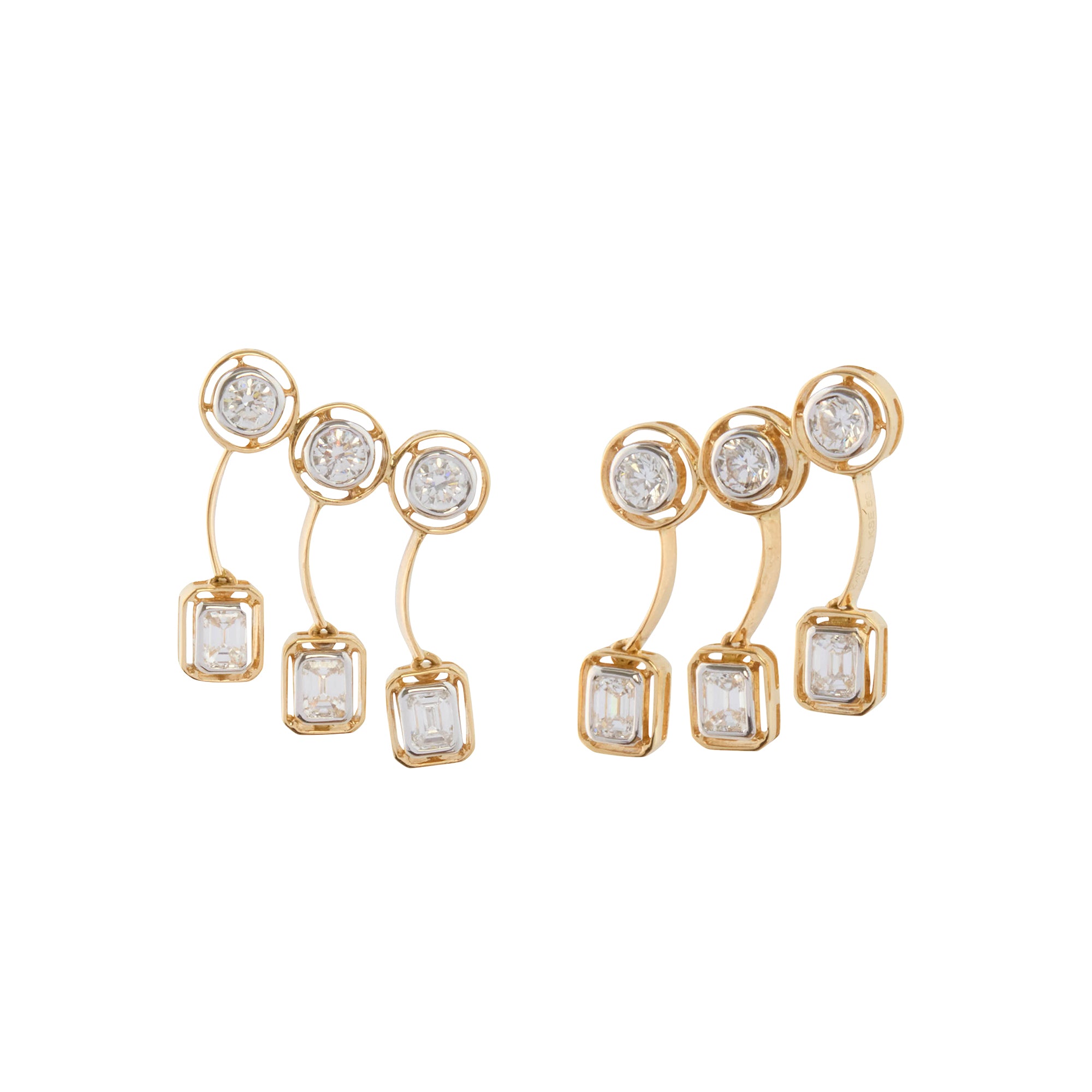 Diamond Mingle Triple Arch Earrings