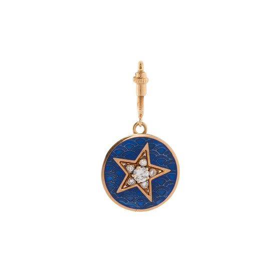Diamond and Navy Blue Enamel Kastak Star Charm - Main Img