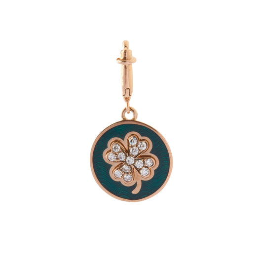 Kastak Four Leaf Clover Charm - Petrol Enamel - Main Img