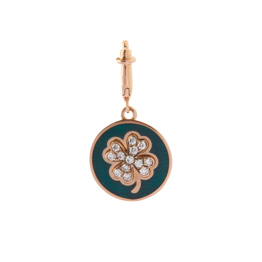 Selim Mouzannar Kastak Four Leaf Clover Charm - Petrol Enamel - Charms & Pendants - Broken English Jewelry