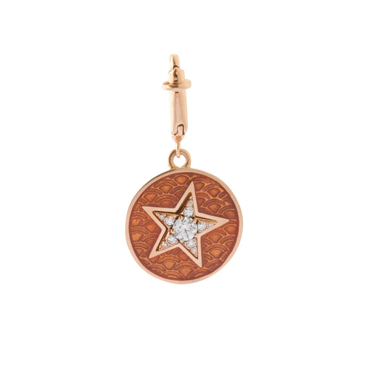 Kastak Star Charm - Orange Enamel - Main Img