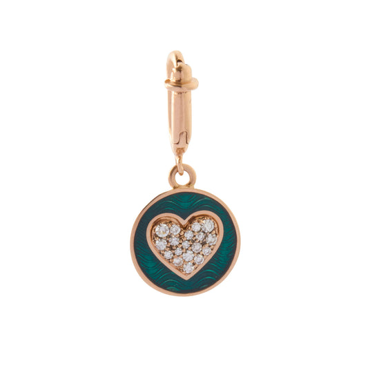 Kastak Heart Charm - Petrol Enamel - Main Img