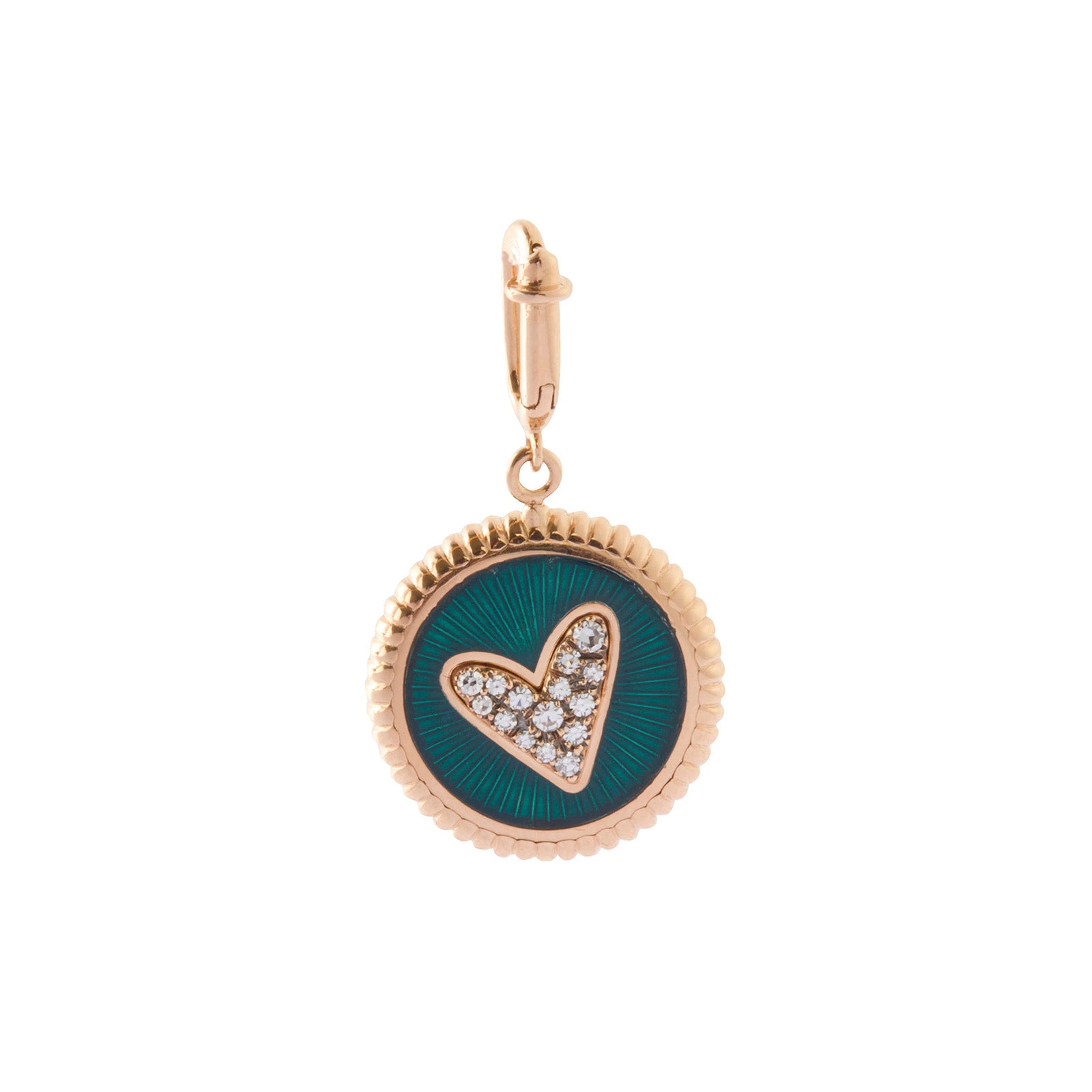 Selim Mouzannar Double Face Kastak Heart Charm - Petrol Enamel - Charms & Pendants - Broken English Jewelry