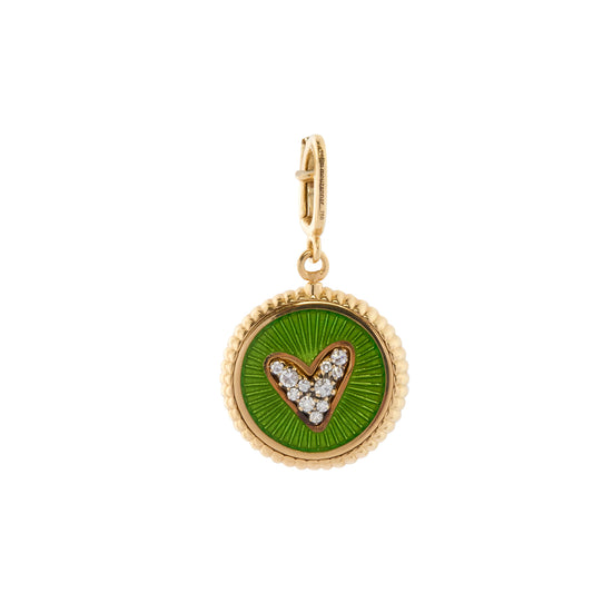 Diamond Kiwi and Petrol Enamel Double Sided Star and Horseshoe Kastak Charm - Main Img