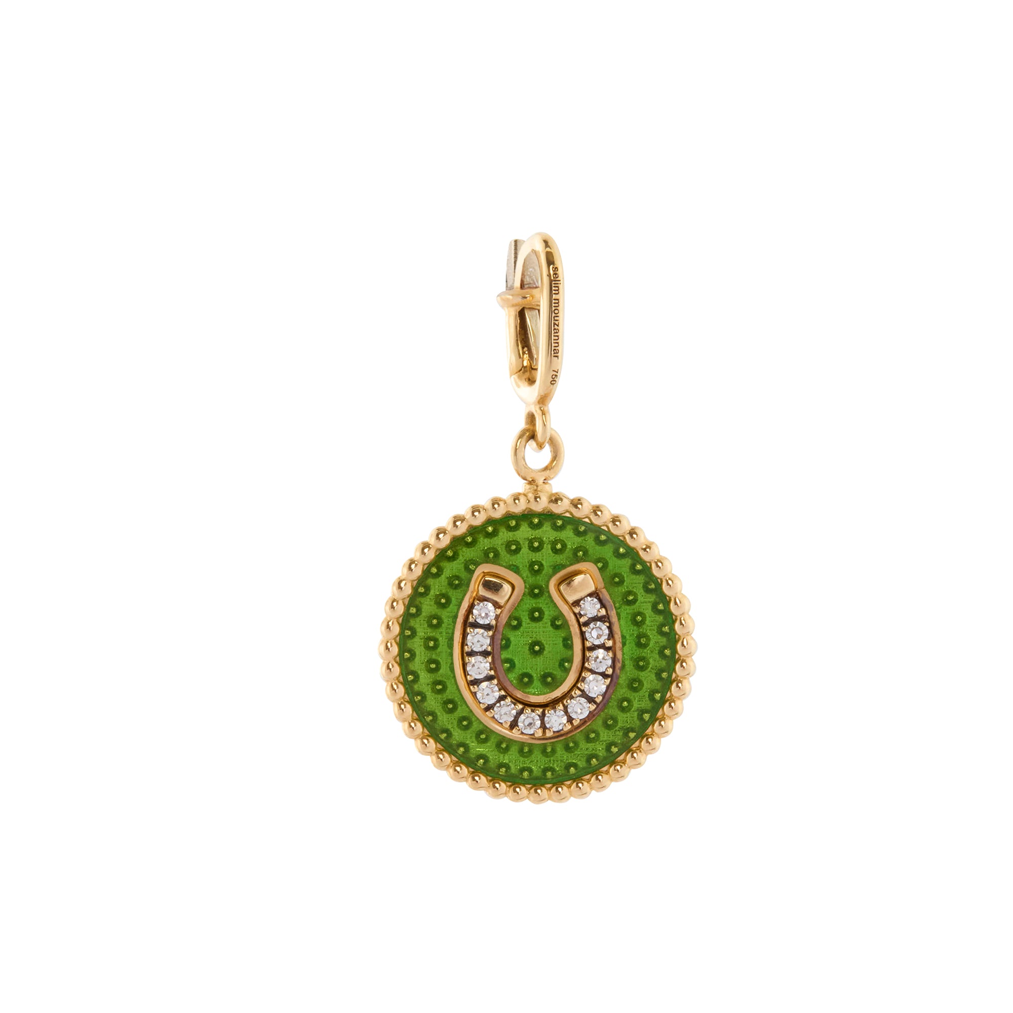 Diamond Kiwi and Red Snapper Enamel Double Sided Star and Horseshoe Kastak Charm