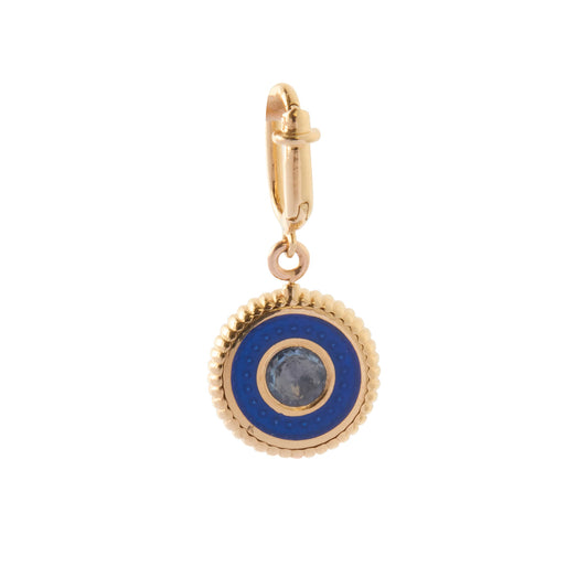 Double Face Kastak Star and Sapphire Charm - Yellow & Navy Blue Enamel - Main Img