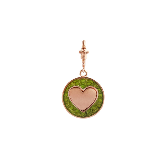 Heart Charm - Kiwi Enamel - Main Img