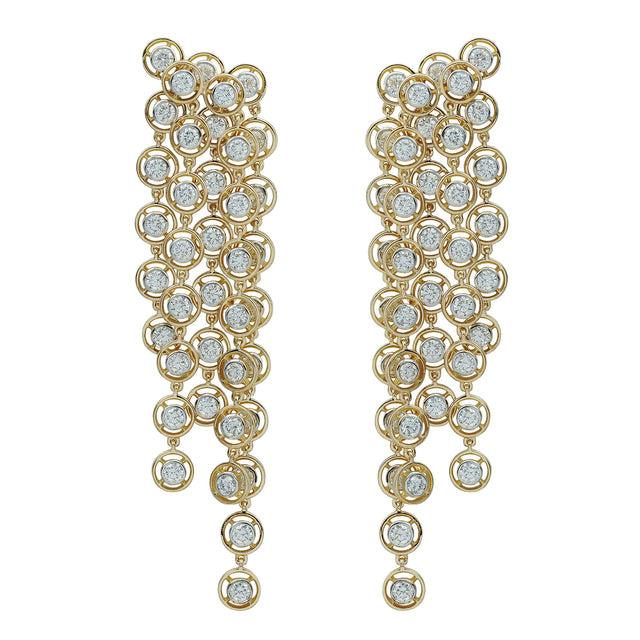 Diamond Mingle Cascading Drop Earrings