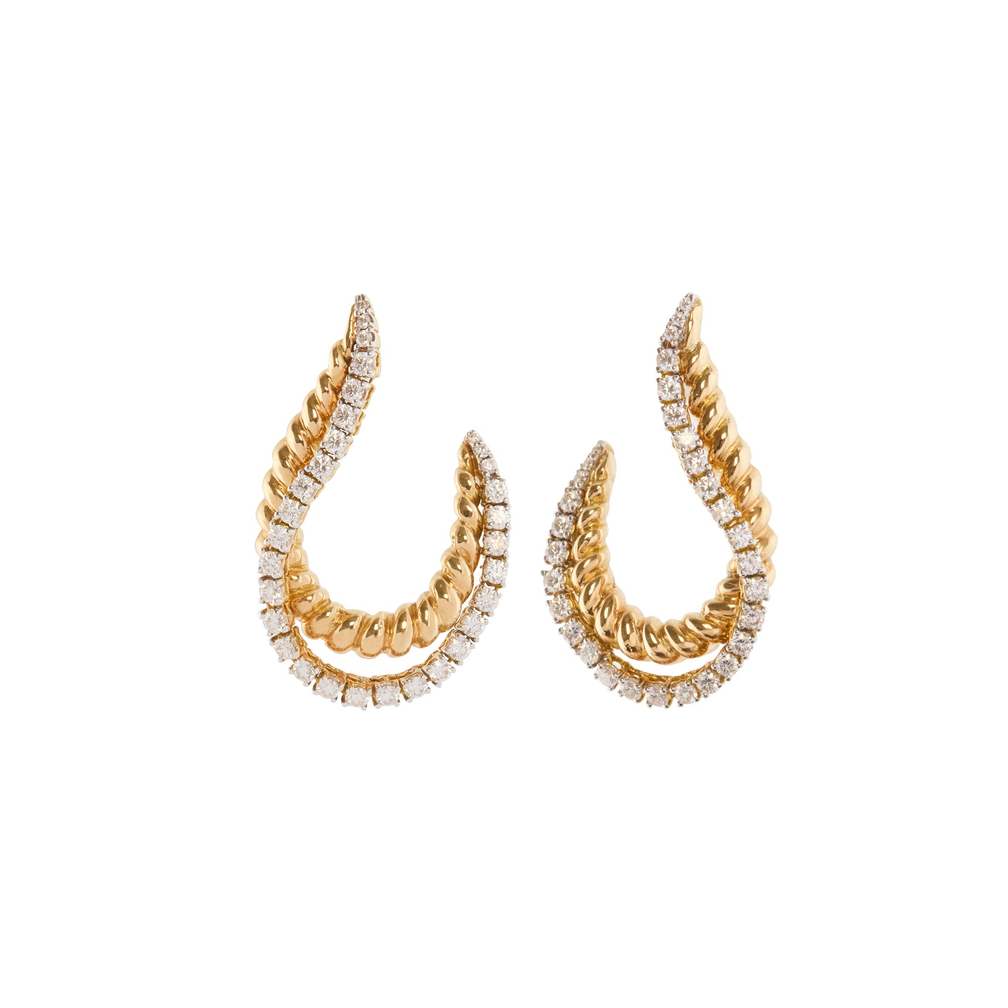 Kavant & Sharart - Diamond Twisted Hook Earrings